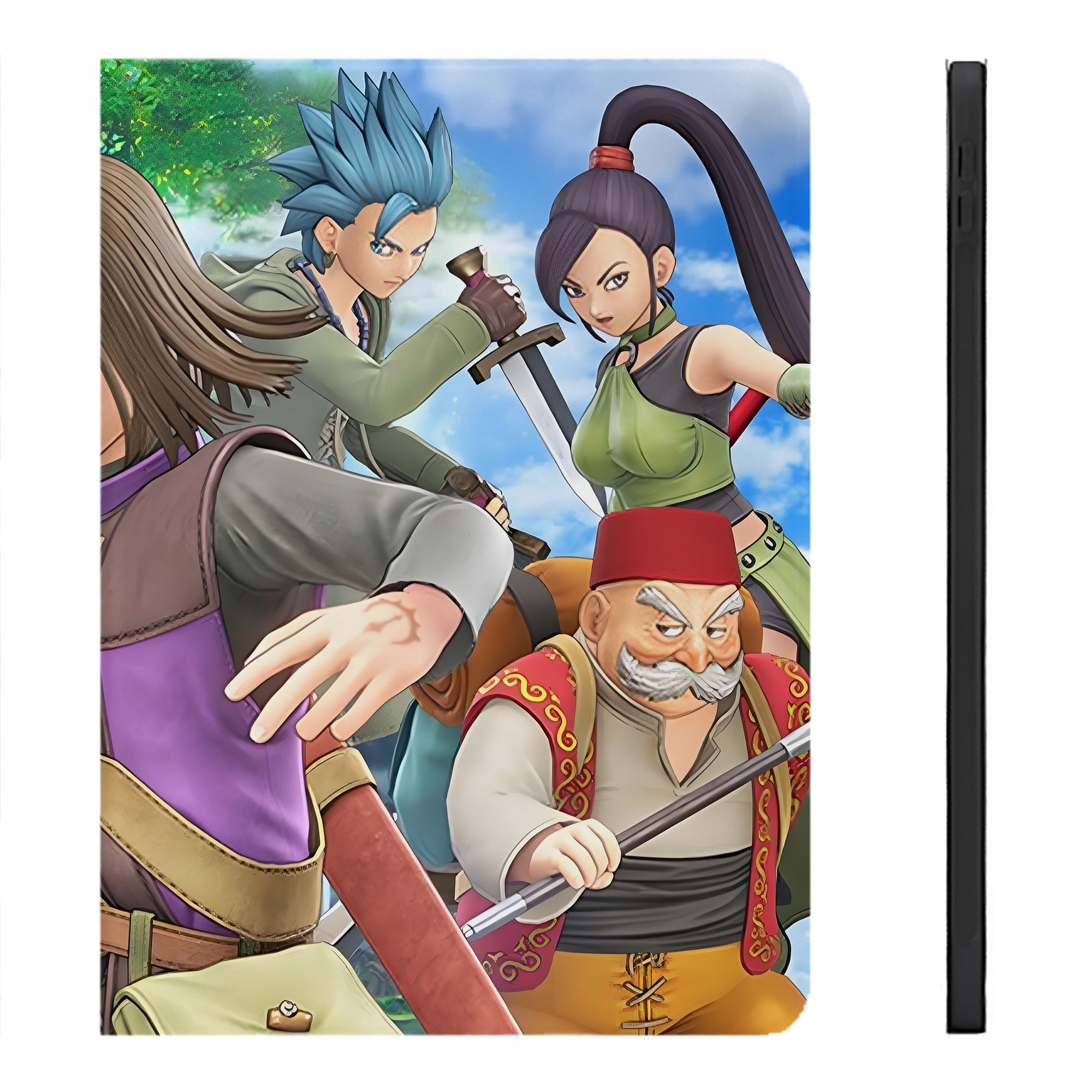 （画像用） ドラゴンクエスト Doragon Kuesuto Dragon Quest IPadケース ペンホルダー付き ブックスタイルデザイン